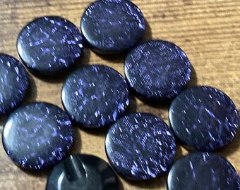 Set of 10 x 22mm plastic Violet Blue Purple snakeskin buttons glitter