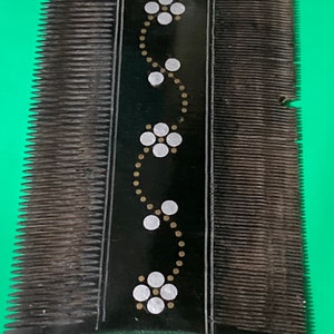 Antique hair comb faux Tortoiseshell early plastic small Chinese pietra dura