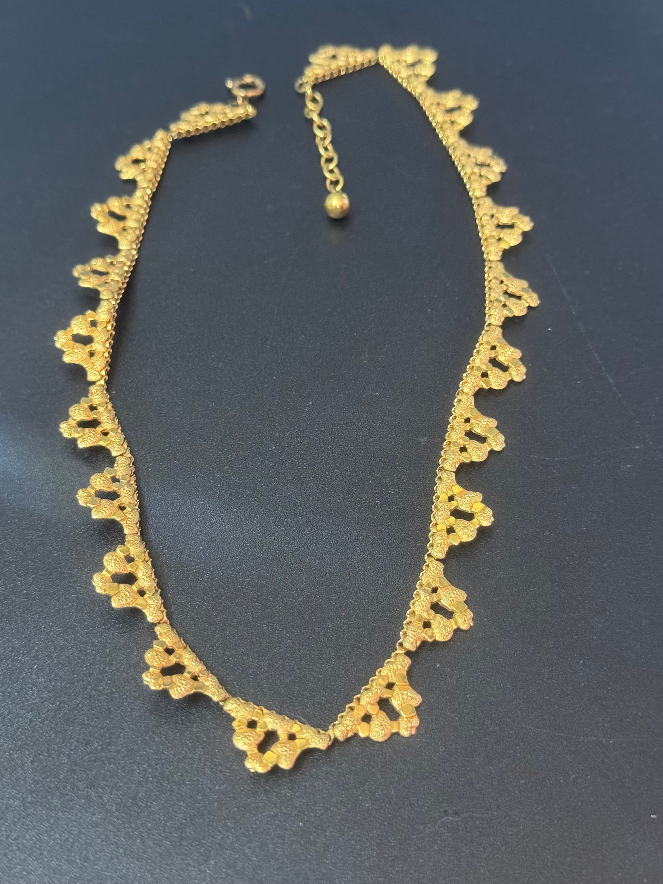 Collier Ras Du Cou Doré Vintage - Marque Oslo, Longueur 44 Cm