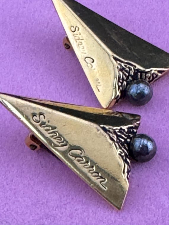 Boucles D'oreilles Clips Vintage Dorées - Style Moderniste Sidney Carron - Modèle A°12Ter