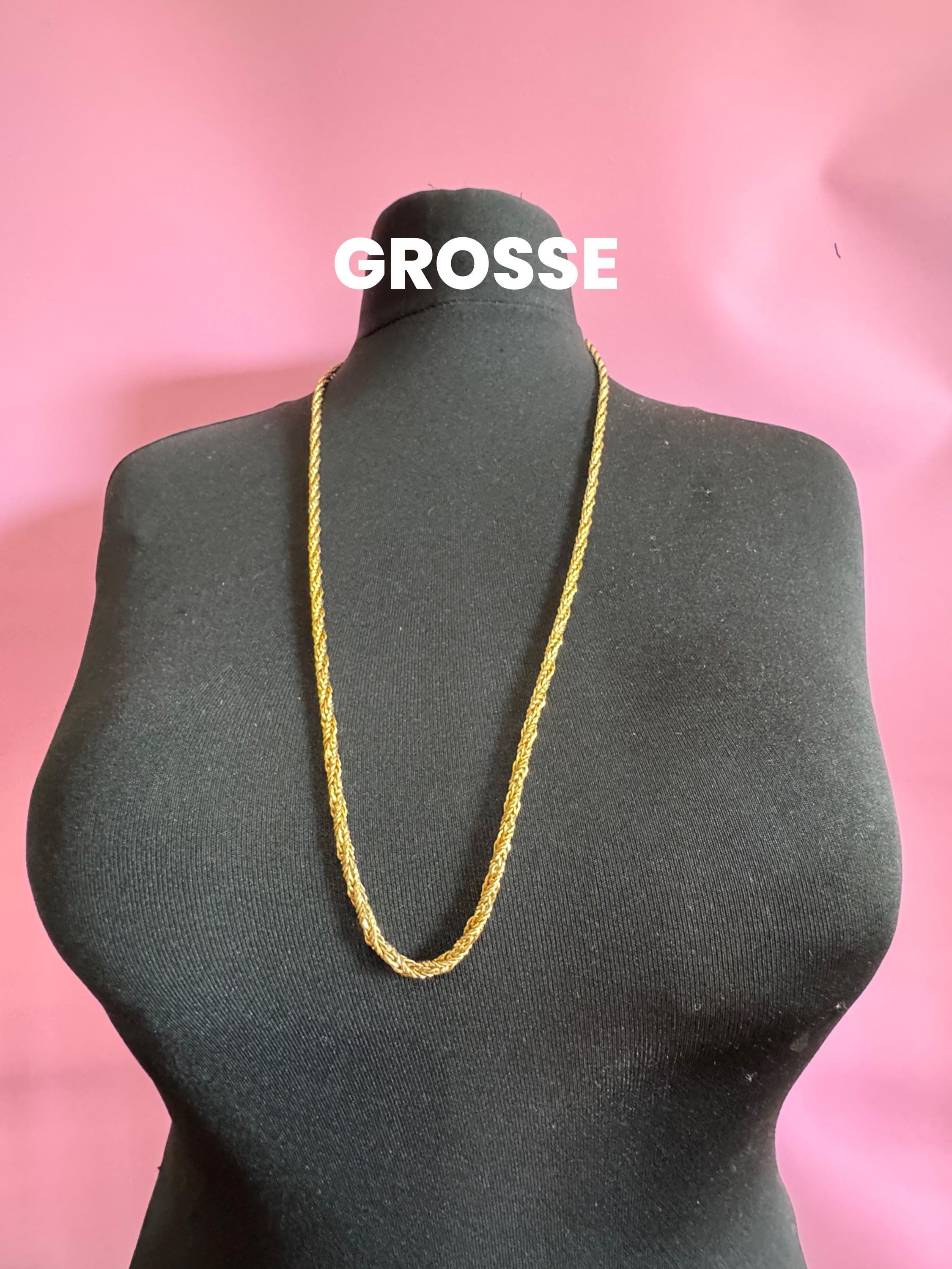 GROSSE Long Gold Plated Rope Chain, Long Necklace, 1973 Designer