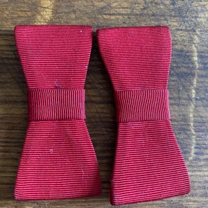Vintage pair of red GROSGRAIN ribbon BOW shoe clips