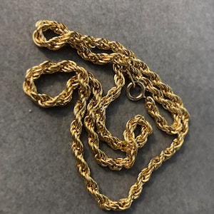 Short choker length plain gold plated twisted rope chain necklace chain 42cm