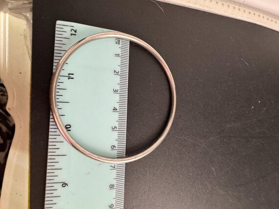 Monet slim stacking bangle , silver tone vintage … - image 3