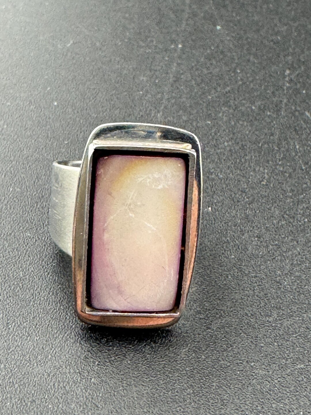 soumake men python ring retro opening adjustable... 1970s Lord Python Stainless Steel Adjustable Ring, Set With Pink Shell ...