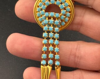 Broche Ancienne émaillée - Tête De Femme Des Caraïbes, Vintage, Très Bon état