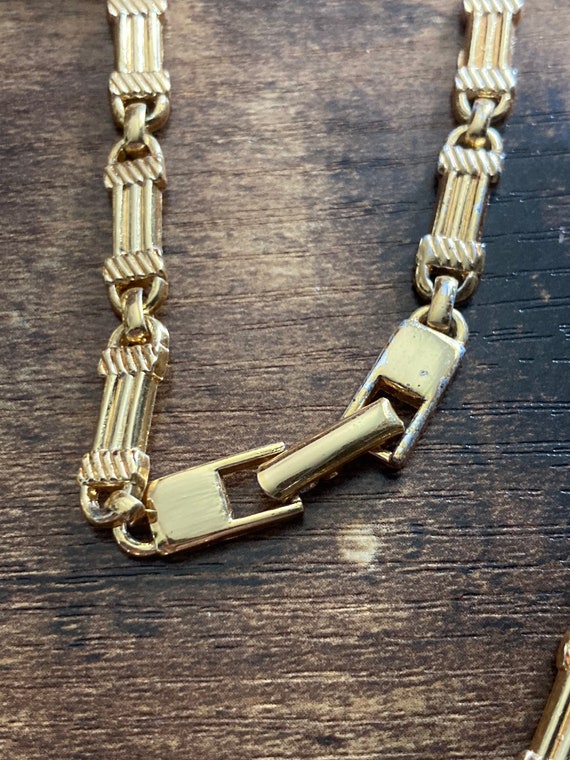 Collier Chaîne Magnifique Plaqué Or – Maillons Vintage – Bijou De Créateur 5628