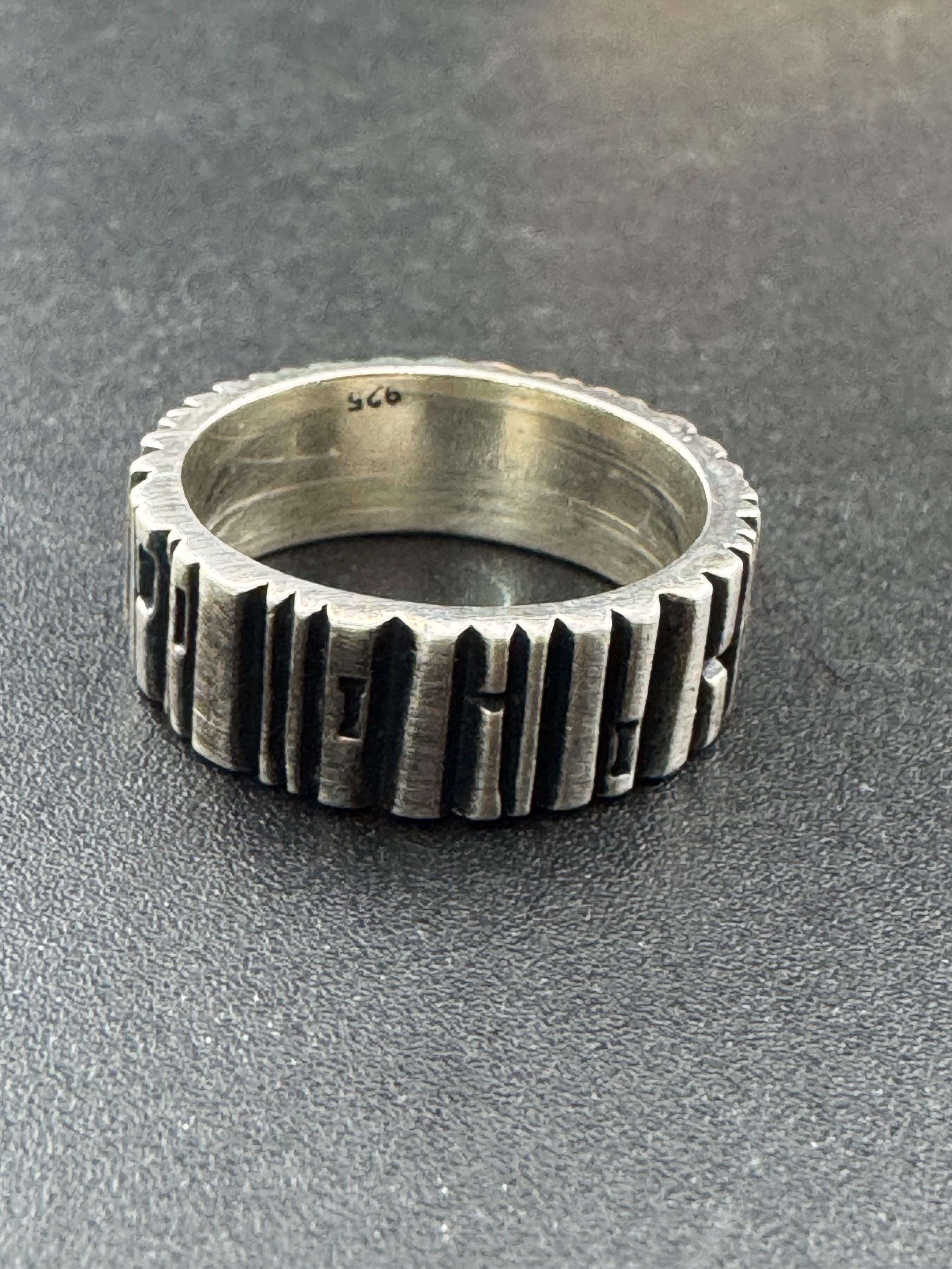 Bague/anneau En Argent Avec Point D'or - Style Années 1970, Taille 55, Occasion