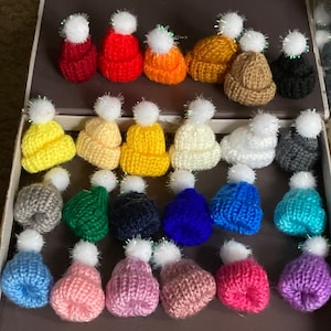 Mini bobble hats cake topper decorations wool craft bottle tops price per hat