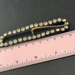 10cm long vintage rectangular Clear Glass Diamanté Belt Buckle one prong
