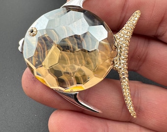 Rare Retired Daniel Swarovski Paradis Akima Topaz Crystal Fly