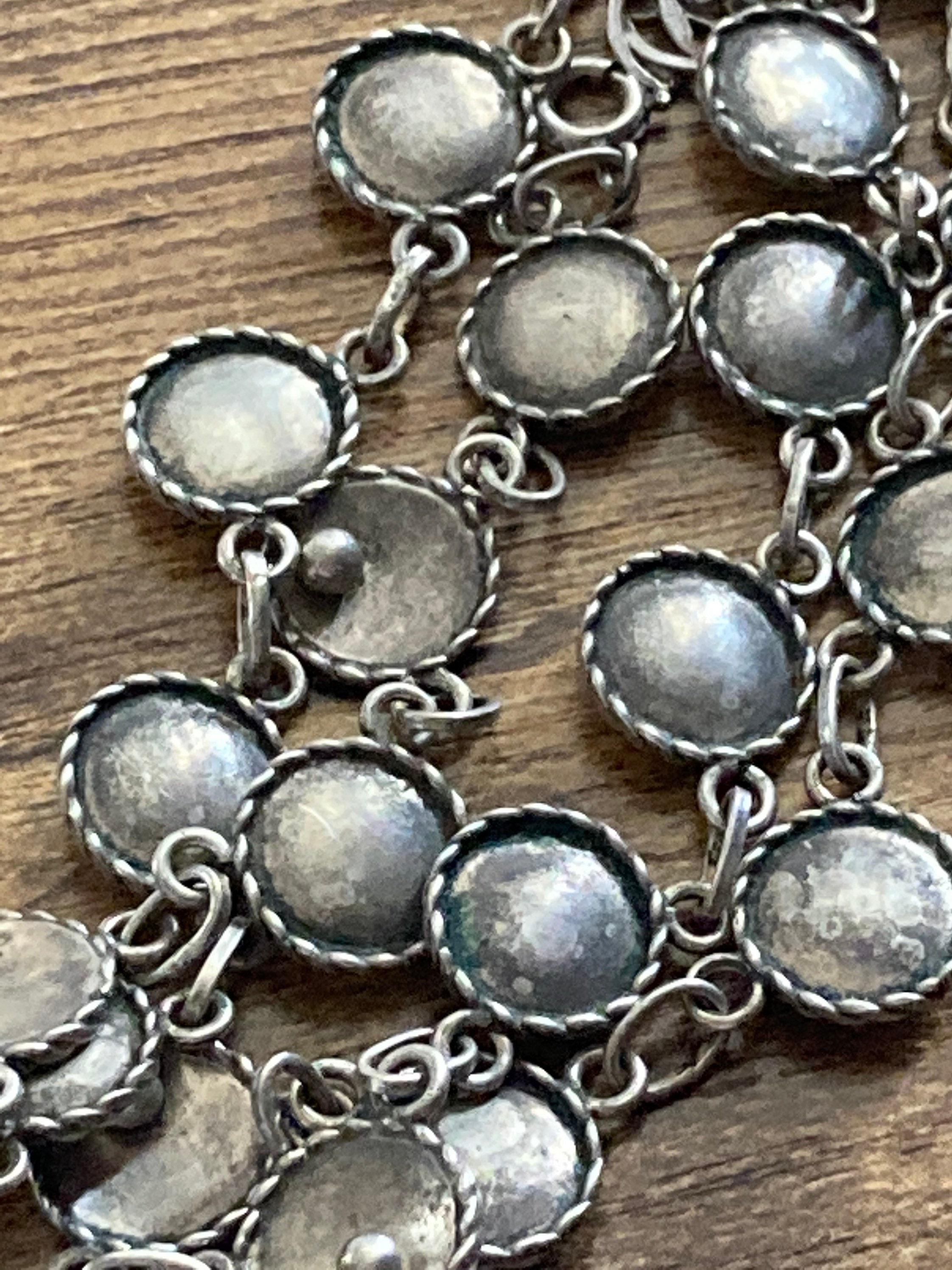 Ball and Cup Chain Necklace: Vintage German Silver - 835