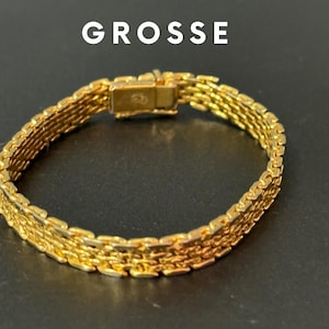 Vintage 1970 henkel & Grosse Germany gold plated Designer slim chain link bracelet