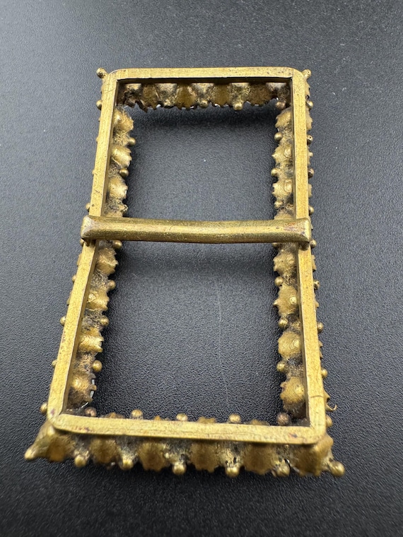 Rectangular large Antique Victorian Rhinestone Gl… - image 7