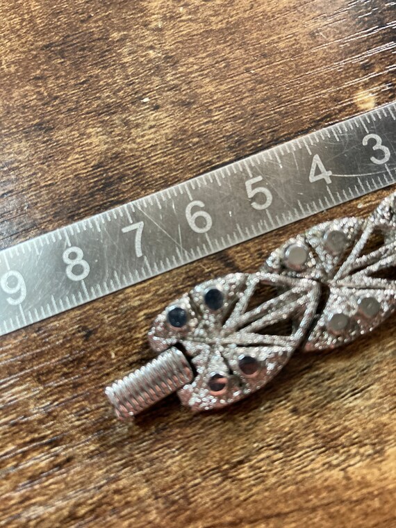 Brutalist silver tone steel textured bracelet 197… - image 6