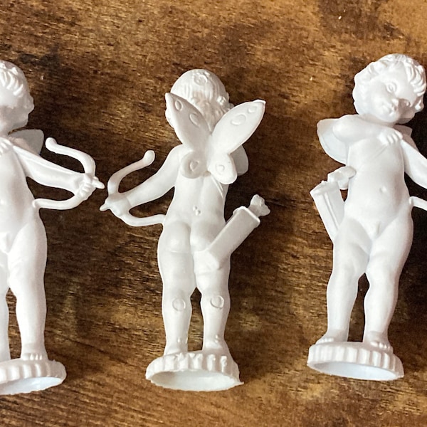 3 x white Cherub cake topper cupcake decorations reusable wedding bridal