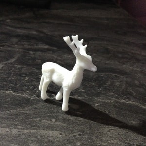 White reindeer cake topper deer stag animal plastic cake topper