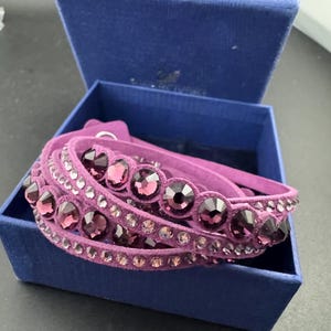 Swarovski Suede Purple Crystal Slake Bracelet Code 5201123 - Etsy 