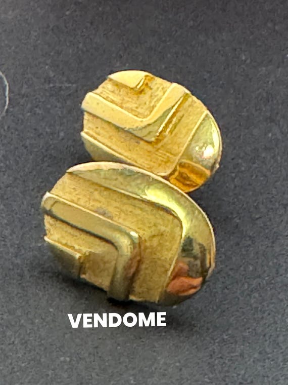 Vintage Boucles d'oreilles clip surdimensionnées en plaqué or avec cristaux incrustés de style atomique cosmique Bx3sd1 - France