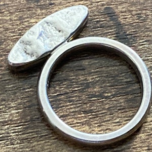 Vintage SIZE O 925 sterling silver ladies abstract modernist brutalist dress ring