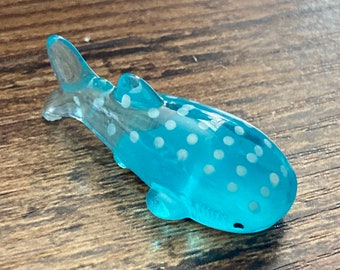 3.5cm miniature blue spotted shark whale seaside cake topper