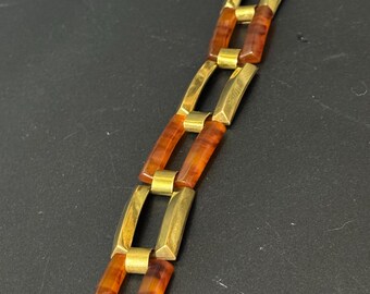 Bracelet Manchette Vintage En 'écaille De Tortue' Et Acier - Style Rétro Sans Fermoir