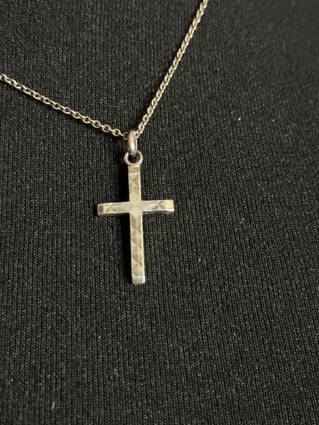 925 Sterling Silver Plain Religious Cross Pendant Necklace on Chain - Etsy