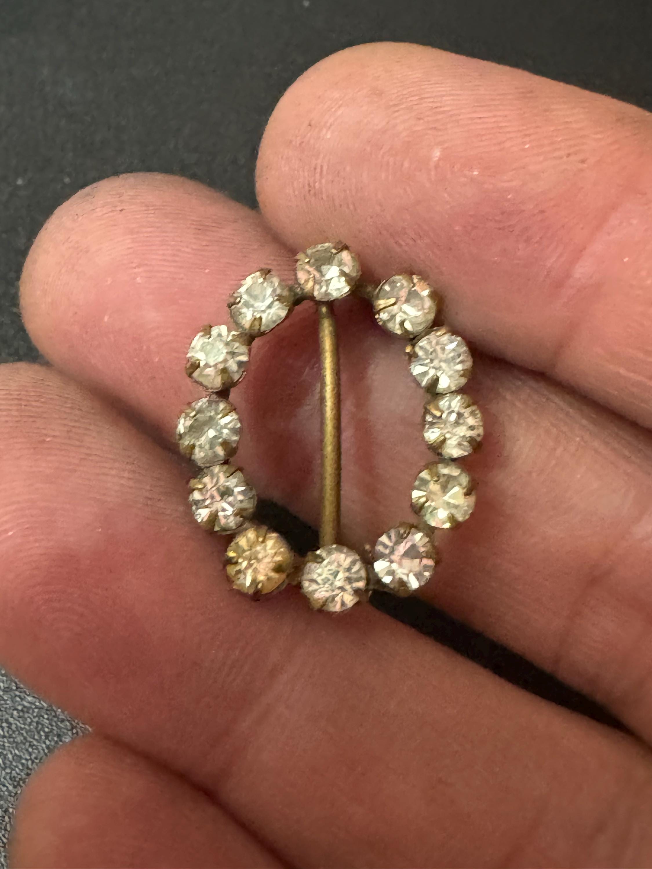 アンティーク 楕円形 ライトストーン バックル レトロ 7セット