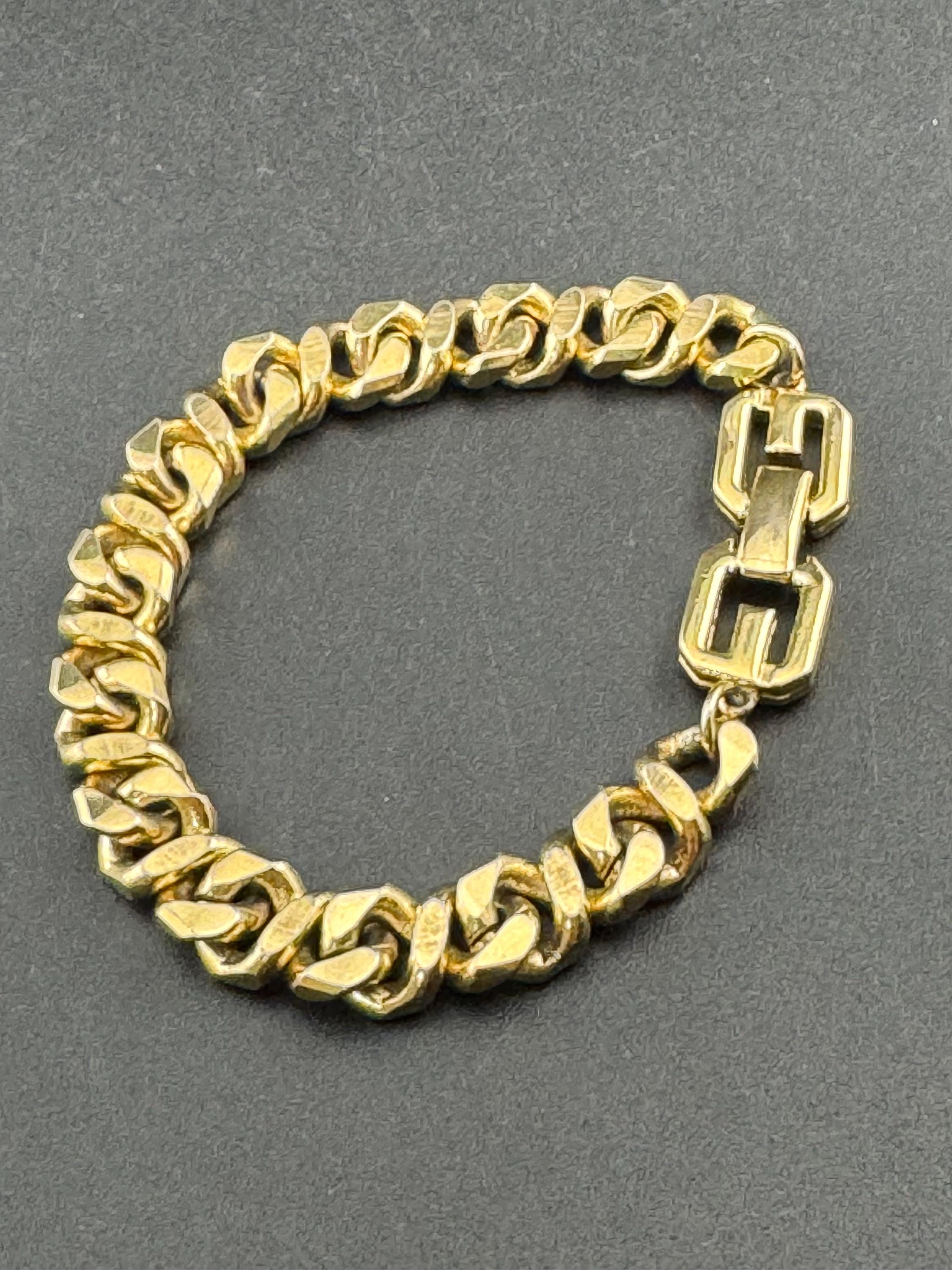 GIVENCHY Gold Plated Curb Bracelet: Vintage Signed - Etsy