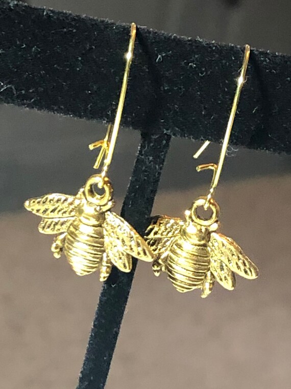 Buy Gold Tone Bumble Bee Small Drop Earrings Online in India Etsy