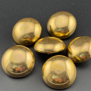 Vintage goudkleurige koepelvormige knopen: messing metalen naaiknopen (30 mm, set van 6 stuks)