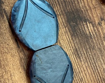 Art Deco Blue Belt Buckle: vintage 1920s Sewing Haberdashery