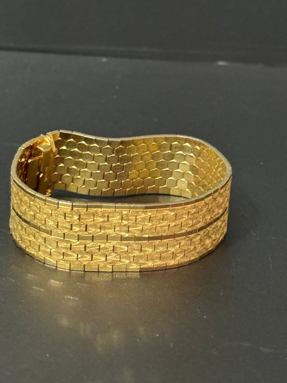 1970s articulated flat 18k gold plated cuff wrap b