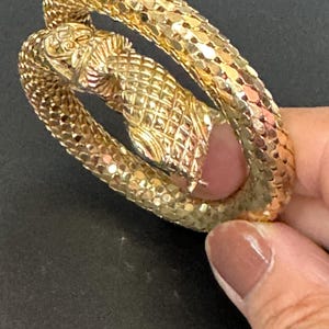 Whiting and Davis Vintage Gold Tone Mesh Snake Bangle