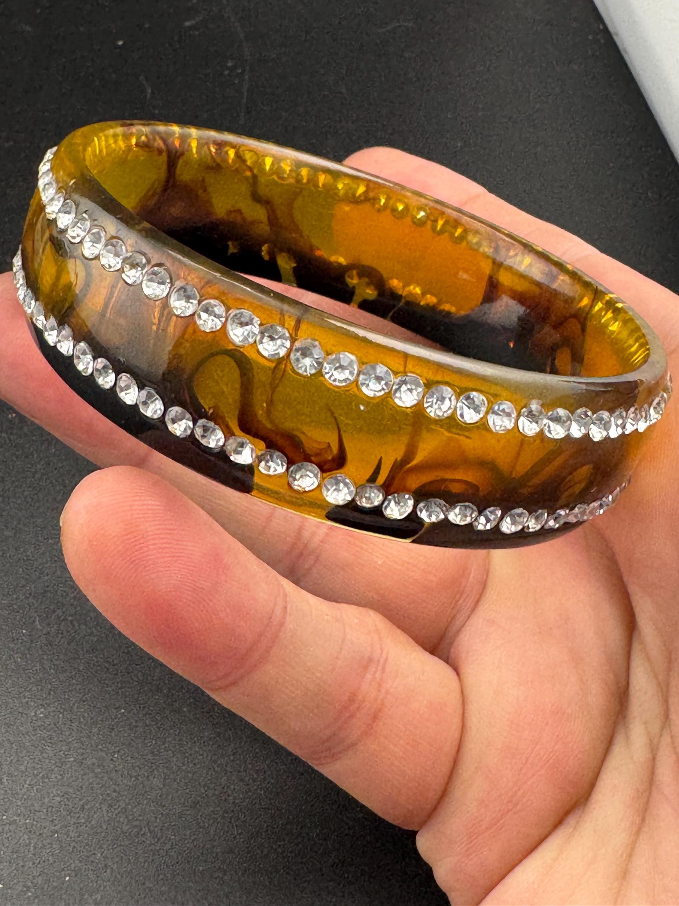 アンティーク べっ甲 バングル ② 幅約2cm 昭和レトロ 飴色 鼈甲