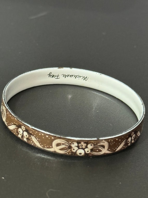Vintage Michaela Frey Enamel Bangle: Austrian Floral Bracelet - Etsy