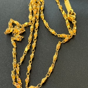 Collar de cadena de eslabones elegante de oro vintage de 60 cm firmado Napier