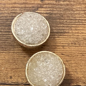 Vintage signed edouard ramboud Paris designer clip on oversized silver tone acrylic bobble domed earrings