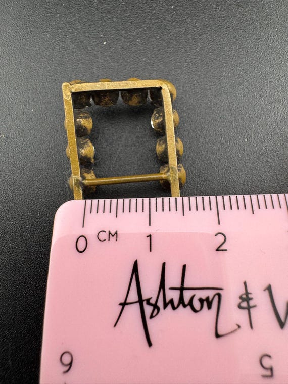 Rectangular small Antique Victorian Rhinestone Gl… - image 2