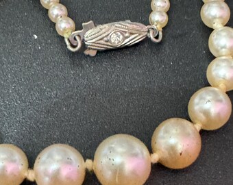 Collier Ancien Damart - Perles De Cornaline Et Pâte De Verre Blanche - Bijou Vintage En Laiton Et Pierres Naturelles
