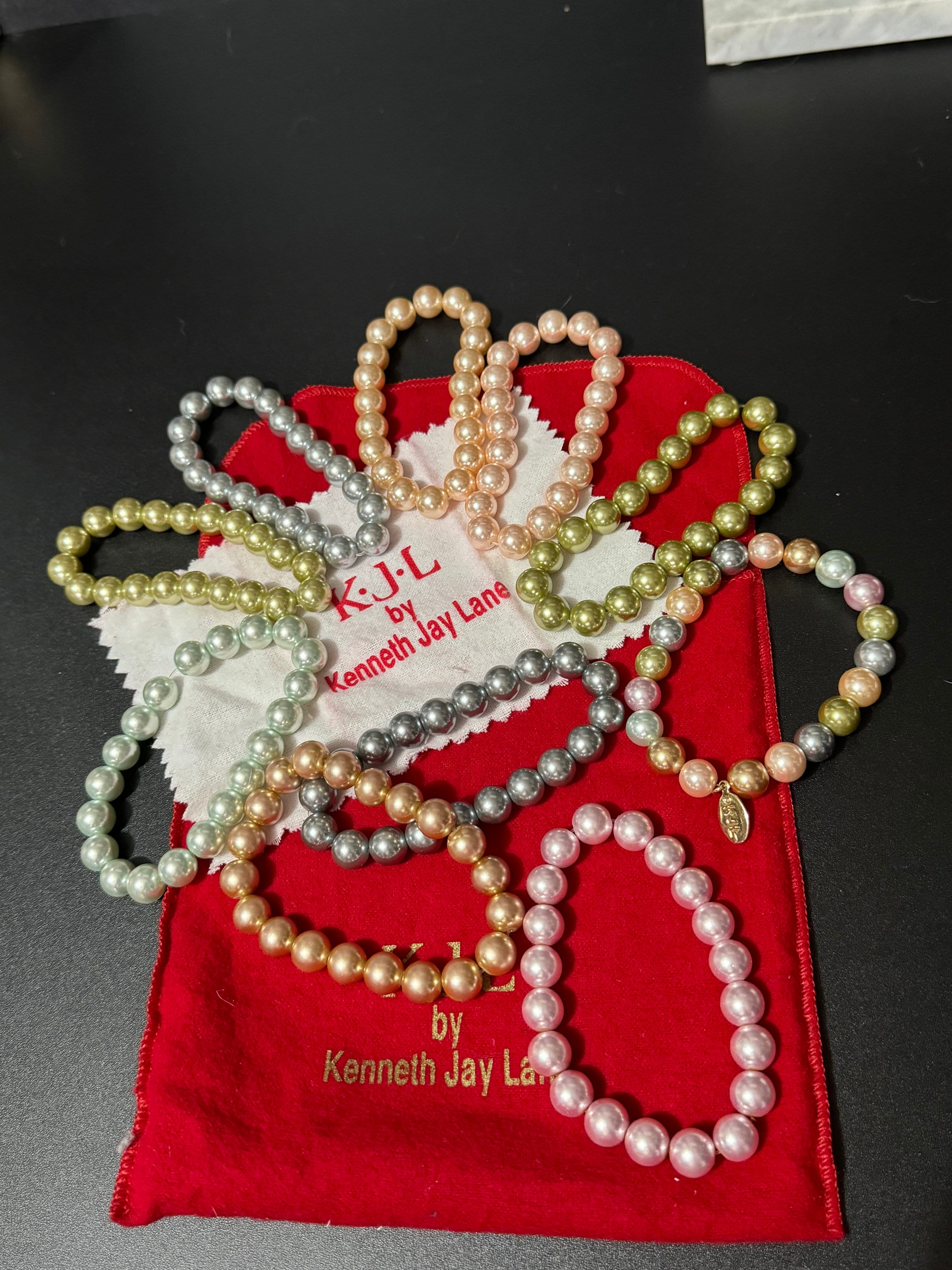 KJL Coloured Pearl Bracelet Set: Kenneth Jay Lane Signed - Etsy