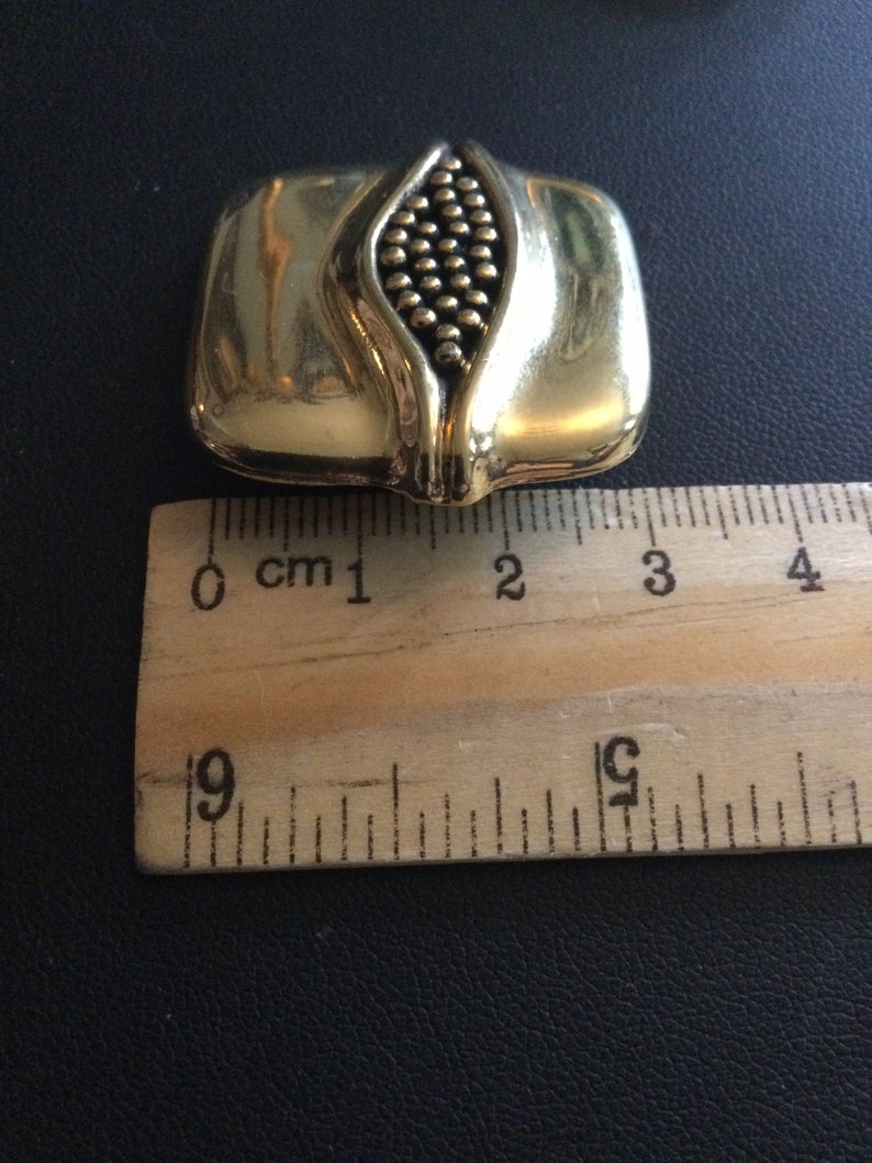 Signed SIDNEY CARRON Paris French designer vintage retro large gold tone modernist minimal square iconic large oversized clip on earrings