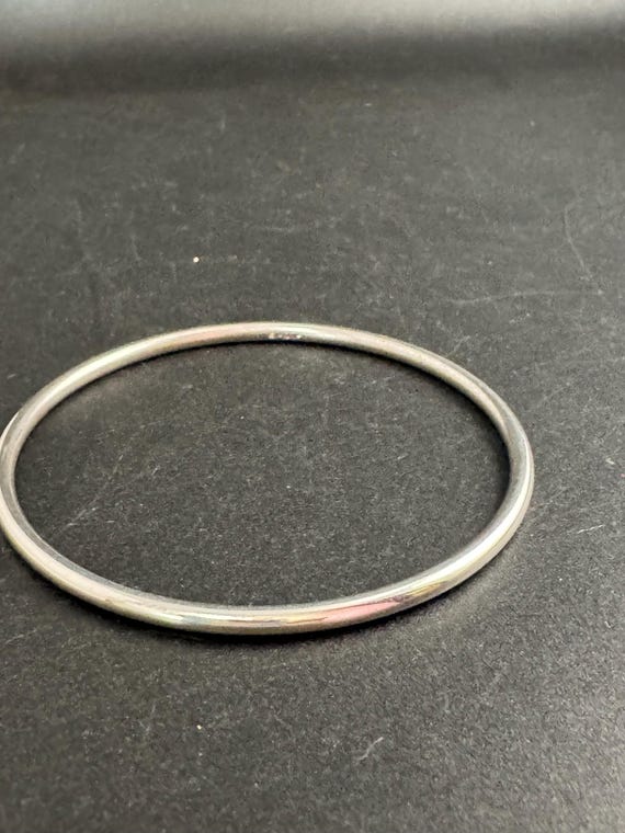 Monet slim stacking bangle , silver tone vintage … - image 6