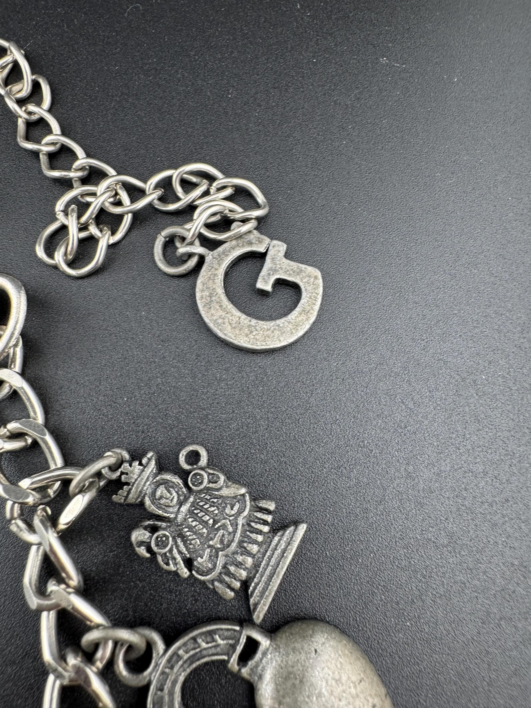 Retro GUESS Charm Belt: Silver Tone Pearl Beaded Chain (60cm  display picture 2