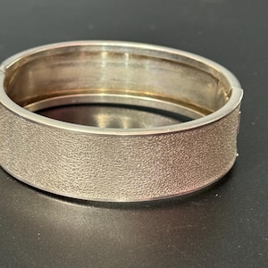 Vintage 835 continental sterling silver wide clamper Cuff Bangle Bracelet 34.1 grams modernist bark abstract design German signed MB