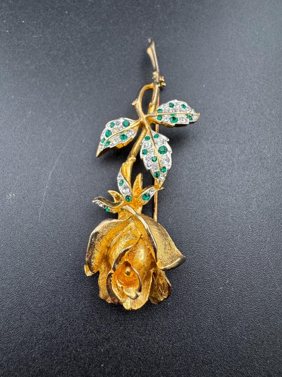 Bijou Duette sertie de strass signée Coro plaqué Silber