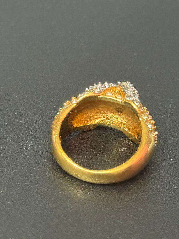 Signed swarovski Gold amber orange and clear  ame… - image 6