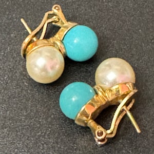 Boucles D'oreilles Vintage Synonyme Paris - Cabochons Doré/orange, Style Années 80, à Clips