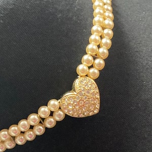 Signed Sphinx love heart diamanté necklace