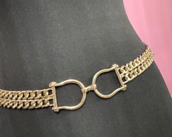 Vintage Large Snake Chain Belt Omega Gold Tone Retro Flexible Hook Clasp Vintage Snake Belt Flexible Omega Gold Tone - 38” Long | eBay main image 2
